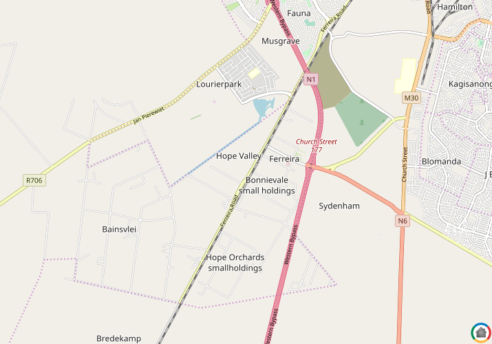 Map location of Hope Valley